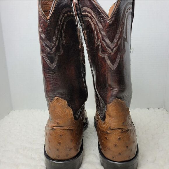 Lucchese 2000 Boots Womens Size 6.5 Brown Quill Ostrich Leather Western Cowboy - Picture 4 of 9